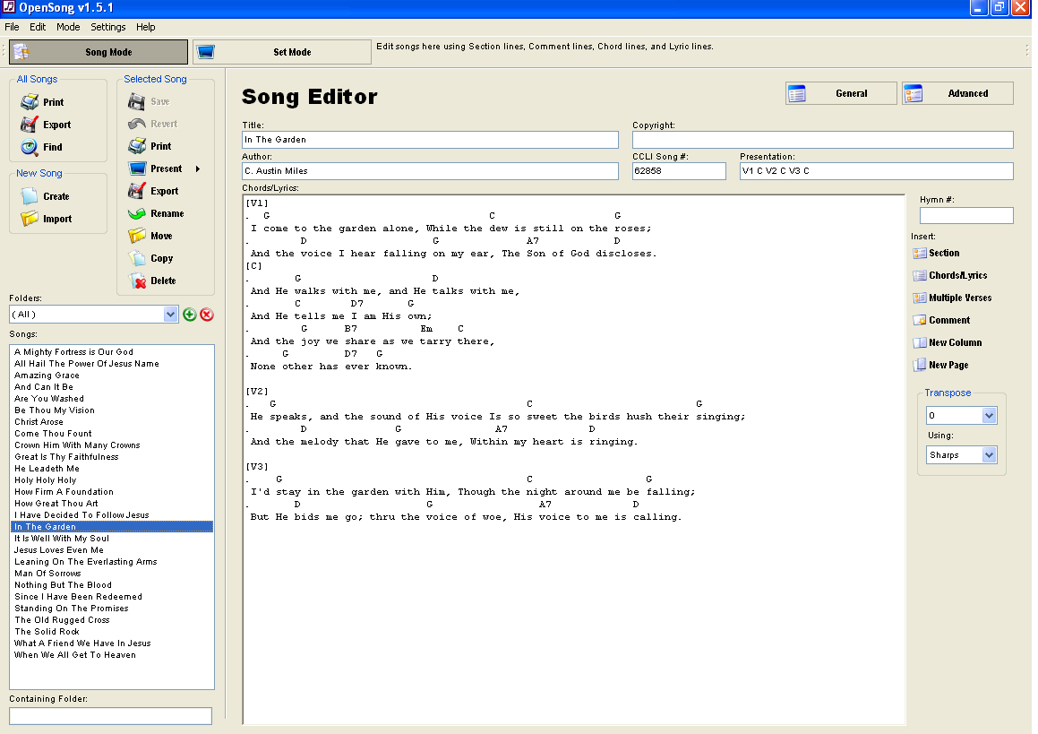 OpenSong for Mac OS X 3.4.8 full